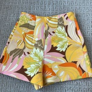Retro inspired high waisted shorts